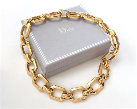 christian dior gold necklace|christian dior chunky necklace.